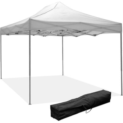 Gazebo richiudibile pieghevole 3 X 4,5 Bianco ricoperto in PVC impermeabile