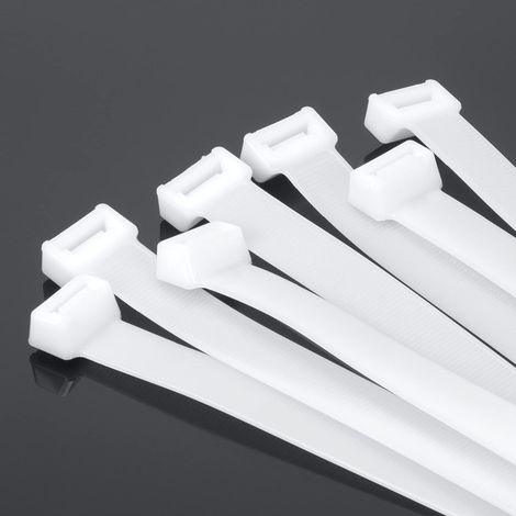 Lot de 15 serre-câbles blancs très résistants - 101,6 cm - 199,6 kg - Serre-câbles extra larges en plastique - Larges, solides, épais et longs (1/5)