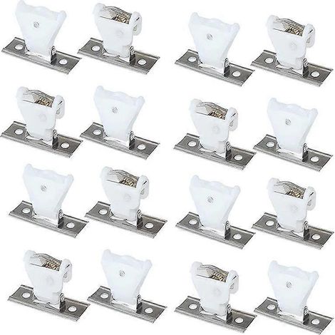 Mécanisme de verrouillage de cordon 16 pièces pour support pivotant à 3 lignes en plastique blanc et acier inoxydable pour stores romains (1/4)
