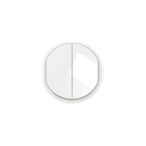 Enjoliveur pour double interrupteur ou va-et-vient lumineux - Céliane - CB3027 - Legrand - Blanc antimicrobien (1/2)