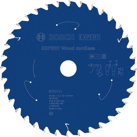 BOSCH Kreissägeblatt Expert Wood Außen-Ø 165 mm Zähnezahl 36 WZBohrung 20 mm Schnittbreite 1,5 mm HM (1/2)