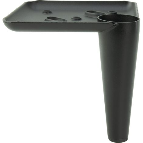 Pied de meuble, stylet, noir mat, hauteur 10 cm (1/4)