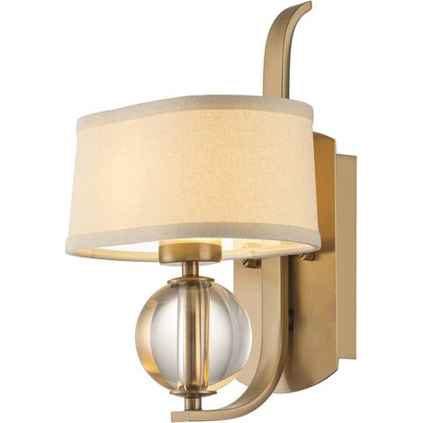 Lampada murale Gotham G9 LED Acciaio da 3,5 W, vetro, crema ombrello Ottone Spazzolato L: 17,8 cm B: 22,9 cm Ø22,9 cm (1/5)