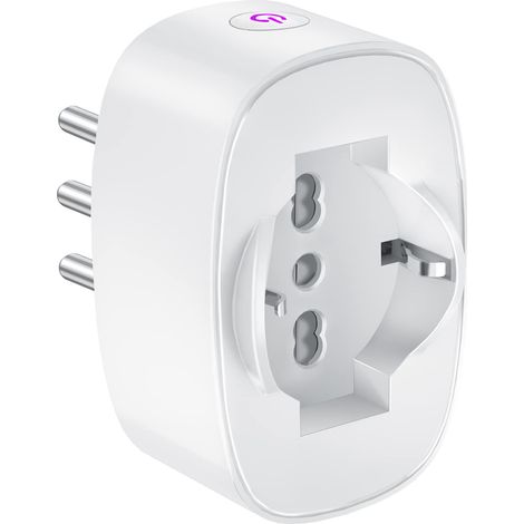 Prise intelligente WiFi, prise électrique intelligente de type L avec minuteur, compatible avec et Home, fonction temporisée domestique avec compteur de consommation, (1/5)