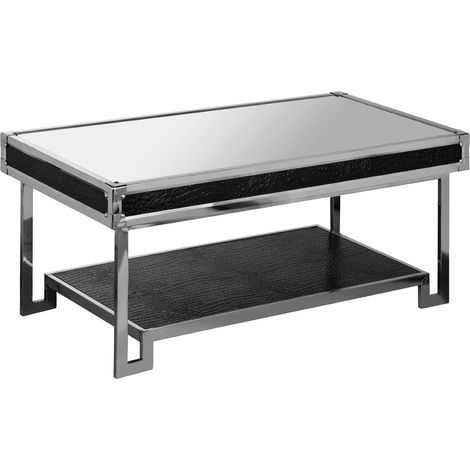 Table de Basse en Acier Inoxydable Miroir Effet Peau de Crocodile (1/5)