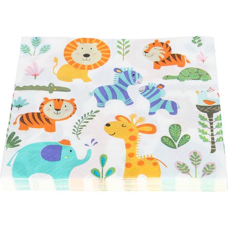 Serviettes en papier animaux mignons jetables pour anniversaire - Décoration de table fête (1/5)
