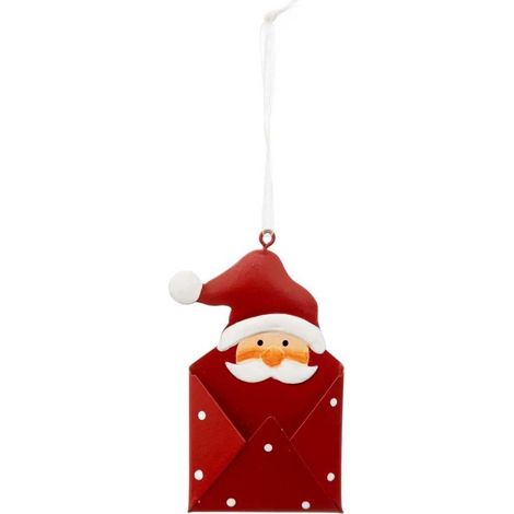 Paris Prix - Sujet De Noël En Métal lettre Père Noël 9cm Rouge