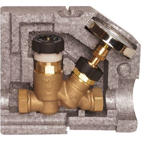 Flamco Zirkulationsventil DN 20, 50-60 Grad C Muffe-Muffe, Isolierung und Thermometer