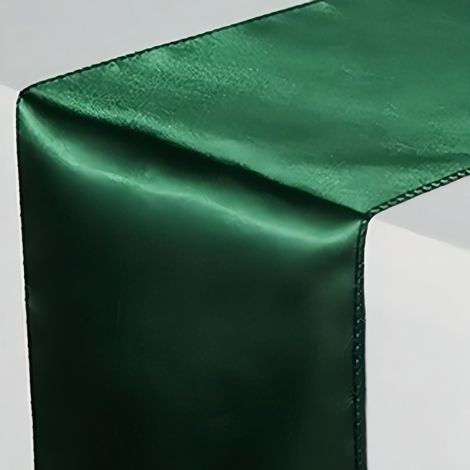 1 chemin de table en satin - 30,5 x 274,3 cm - Pour mariage, fête d'anniversaire, banquet, décoration - Vert foncé (1/5)
