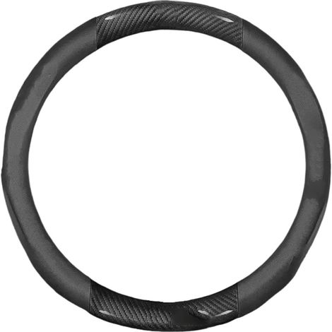 Revêtement de poignée de Voiture en Cuir et Fibre de Carbone pour Tesla (Beige Carbone) (1/5)