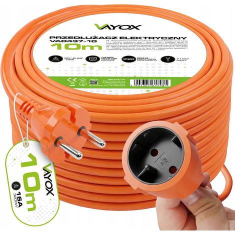 Prolunga da giardino Vayox VA0437-10 arancione 1 GN H05VV-F 2x1,5x10m 10 m IP20 (1/5)