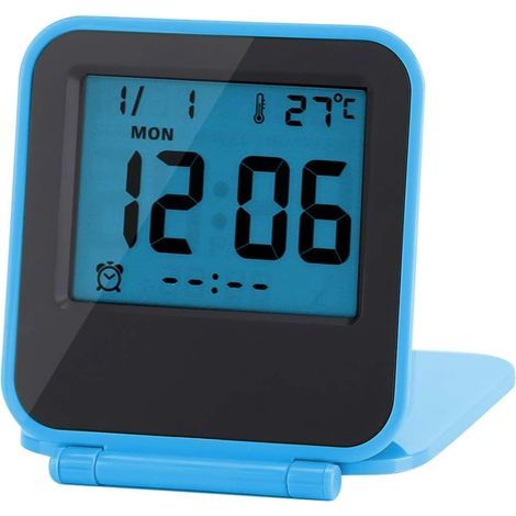 Réveil de voyage numérique, mini calendrier de réveil portable pliable (1/5)
