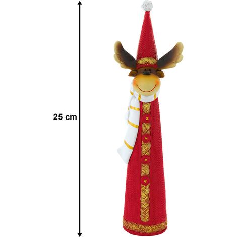 Stand Figur Rentier Schal Advents Zeit Weihnachten rot weiß gold braun Strick Dekoration Eglo 41265 (1/2)