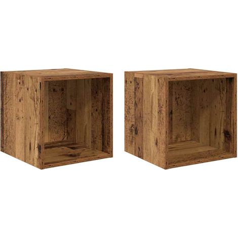Maison Exclusive - Armadietto a muro 2 pcs Legno vecchio 37 x 37 x 37 cm