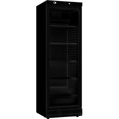 Réfrigérateur professionnel 1 porte vitrée +4°C/+10°C 382L 5 grilles noir - Combisteel (1/5)