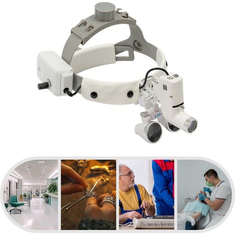 YISSALE -Outillage -Lupes binoculaires chirurgicales médicales 3,5x avec bande frontale et ensemble de lampes frontales LED de 5 W (1/5)