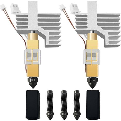 2er-Pack 0,4 mm CC2 Hotend aus gehärtetem Stahl und Keramik für Centauri Carbon 2/CC2 Druckkopf-Extruder-Kit mit extra gehärteter Düse (1/5)