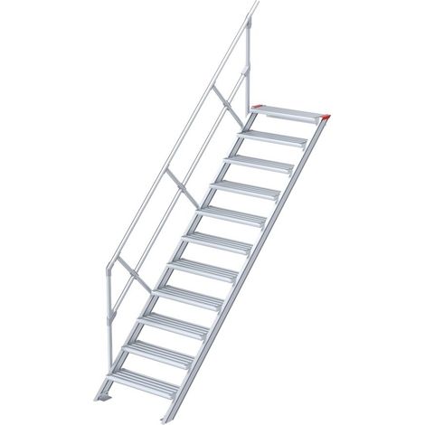 Euroline 510 Treppe 45° 600mm Stufenbreite 11 Stufen Alu gerieft