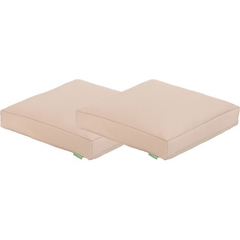 Gardenista - Cuscino per esterni, cuscini da pavimento resistenti all'acqua per giardino, 60x60x10 cm comodo cuscino per sedia da giardino - Pietra 2pz (1/4)
