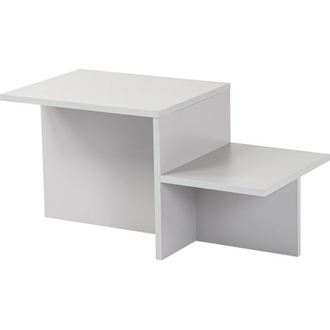 Table à café rustique moderne, gris, 80 x 40 x 40 cm Fabriqué à partir de panneau de particules 100 % mélaminé, épaisseur : 18 mm pour les espaces modernes à domicile et d'étude, design (1/5)
