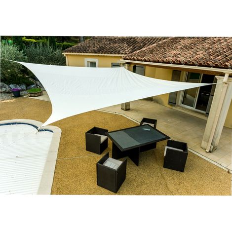 Werka Pro – Voile d'ombrage carrée blanche 5 x 5 m – Polyéthylène tressé 160g/m² – Angles renforcés – Traitement anti UV pour extérieur - PRO 5 X