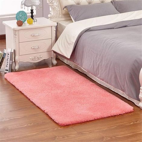 Tapis à poils longs antidérapant, tapis antidérapant pour chambre et salon, tapis moderne pour salon et chambre (rouge, 50 x 80 cm) (1/5)