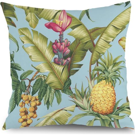 Housse de coussin patio fleurs,décoration jardin canapé,50×50cm (1/5)