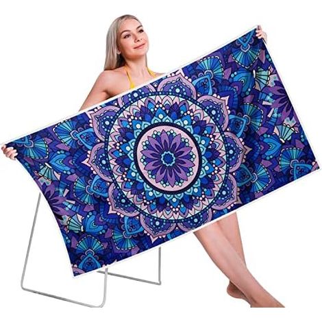 CSPARKV 75x150 Beach Towel Microfiber Beach Towel, Large Beach Towel, Absorbent, Quick Drying, Non-Stick Sand, Suitable for Bathroom, Swimming Pool, Beach (1/5)