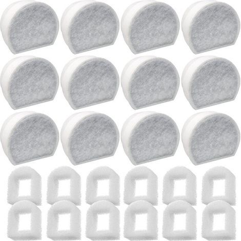 24er-Pack Schaumstoff-Vorfilter und Kohlefilter, kompatibel mit PetSafe Drinkwell Fountain INOX 360 Avalon Pagoda Seascape und Sedona Fountains, Filter für Katzen- und Hundetrinkbrunnen (1/4)