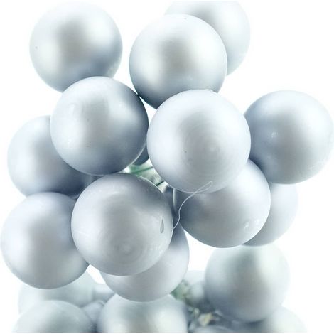 Mini-Weihnachtskugeln Hazy Blue stahlblau am Draht matt Ø 2,5 cm aus Glas - 12er Set