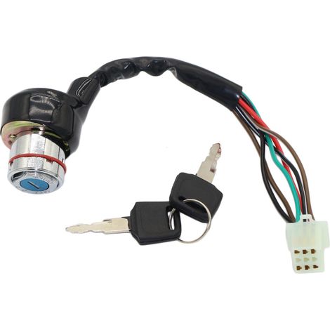 Motorcycle 9-hole 6-ignition switch universal key accessory for 150cc, 200cc, and 250cc engines. (1/5)