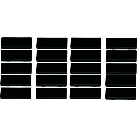 Lot de 20 cache-trous d'évacuation d'eau pour fenêtres, noirs (1/4)