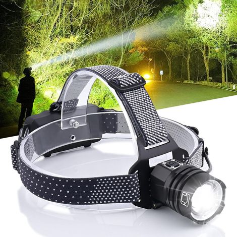 Linterna frontal LED recargable, linterna frontal ultrabrillante de 90.000 lúmenes (1/5)