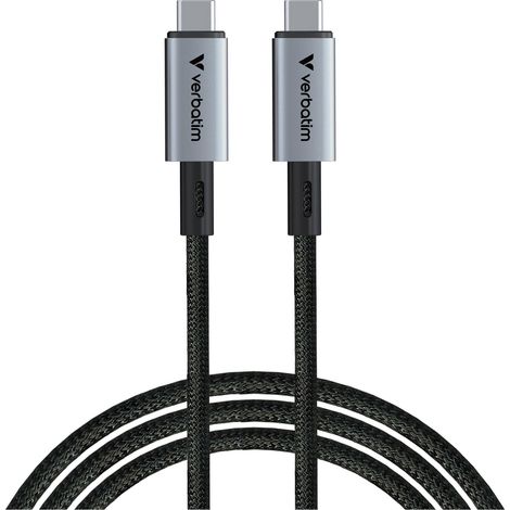 Verbatim USB-C(M) – USB-C(M) 4-Port-Kabel, 1,2 m, 240 W, PD, schwarz