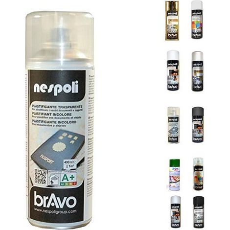 Lot de bombes de peinture - Aérosol NESPOLI 400ml - peinture en spray MadeInNature - Plastifiante incolore - Lot de 3.