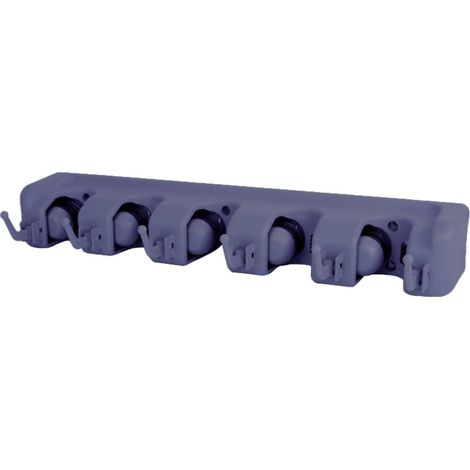 Soporte para fregona con gancho, soporte para escoba, colgador de escoba de pared con taladro, organizador, estante de almacenamiento para cocina, baño y jardín. (1/5)