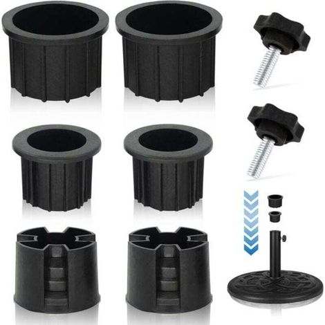 8 pièces - Œillets et caches pour pieds de parasol - Pièces de rechange pour pieds de parasol de terrasse - Cache stabilisateur pour pieds de parasol