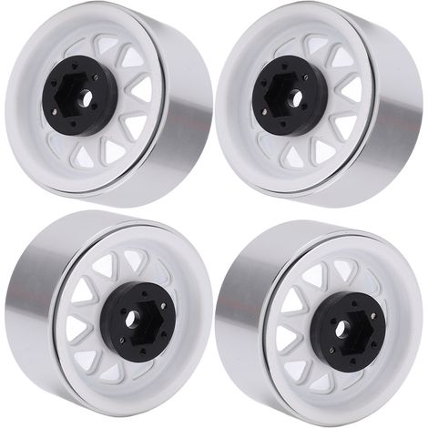 Jante Métallique Pour Voiture Télécommandée - 4 Pièces - Diamètre 48 mm - 10 Trous En Triangle - Compatible Modèle Échelle 1/10 (1/5)