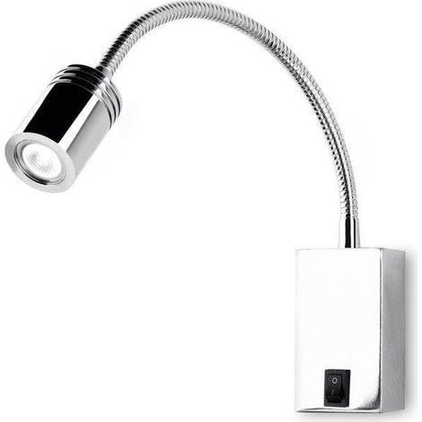 leselicht book rectangular surface led 3w 3000k chrom 125lm