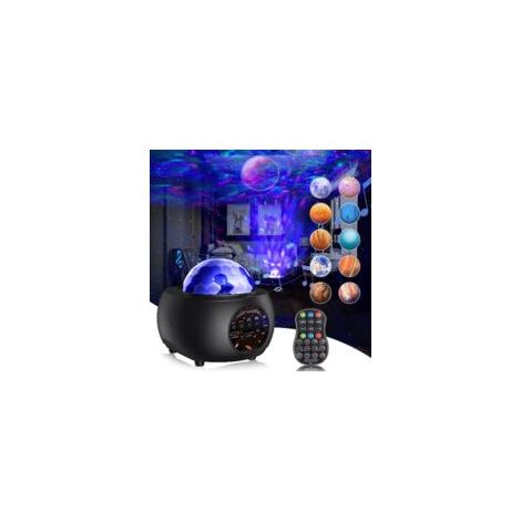 ZOLGINAH Sternenprojektorlampe, 32 Modi, 10 Planeten, Sternenhimmelprojektor, wiederaufladbares Nachtlicht für Kinder, LED-Sternenprojektorlampe mit einstellbarer Helligkeit, Bluetooth und Fernbedienu