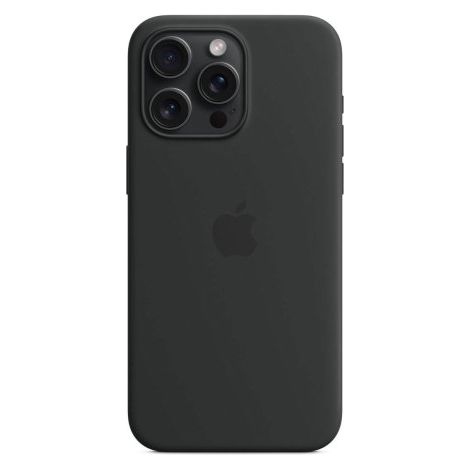 Coque en silicone MagSafe pour iPhone 15 Pro Max, noire