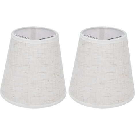 Lot de 2 abat-jour en tissu à clipser pour lampe de table à vis E14, style chandelier ou lustre, en lin (PT09). (1/5)