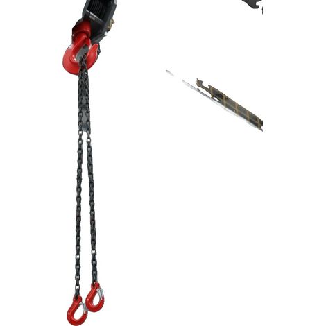 Sangle de levage en chaîne robuste, Longueur de chaîne 2m, Capacité de charge 2T, Nombre de chaînes 2, Matériau en acier allié, Taille de l'anneau de levage 6.41.312.7cm (1/5)