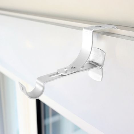 Store Menuiserie – Supports de tringle à rideaux sans perçage – Blanc – Diamètre 28 mm – Fixation par pression sur coffre de volet roulant – Lot de 2 (1/4)