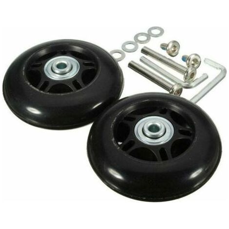 Lot de 2 roulettes de rechange pour valises avec essieux noirs, 40 mm x 18 mm, roulettes universelles pour valises (1/4)