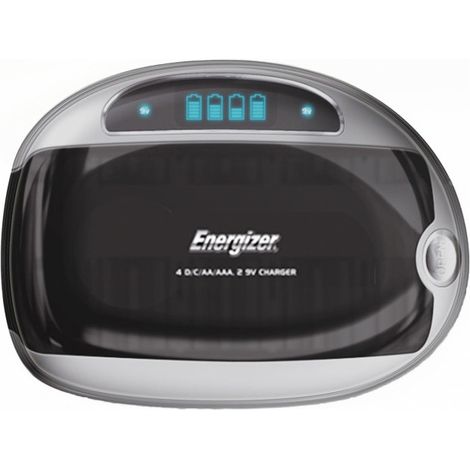 Energizer – Chargeur de piles universel pour AAA, AA, C, D et 9V – Détection automatique des piles – Tension 9V – Compatible avec toutes les tailles
