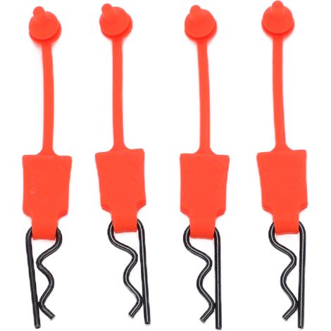 Lot de 4 pinces de carrosserie universelles pour voiture RC 1/10, clips et broches de fixation, accessoires de remplacement rouges (1/5)