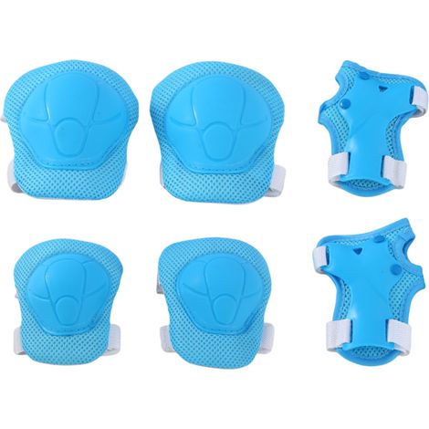 Rodilleras, coderas y muñequeras infantiles para ciclismo, monopatín y patinaje (azul, 6 piezas) (1/5)