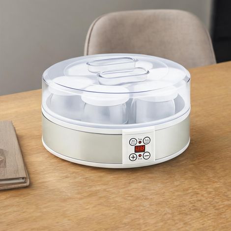 Yaourtière électrique 7 pots en verre 180ml avec thermostat blanc (1/5)