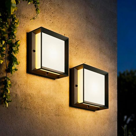 Klighten 2 Pièces Applique Murale 2x E27 Extérieure/Intérieur,Max 60W,IP65 Imperméable pour Intérieur et Extérieur,PC + Aluminium,Ampoule non Incluse,Anthracite [Classe énergétique C] (1/5)